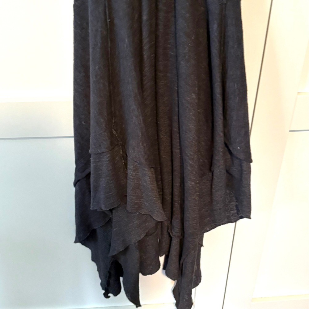 We The Free Black Asymmetrical Handkerchief Hem Slip Dress - Picture 7 of 11